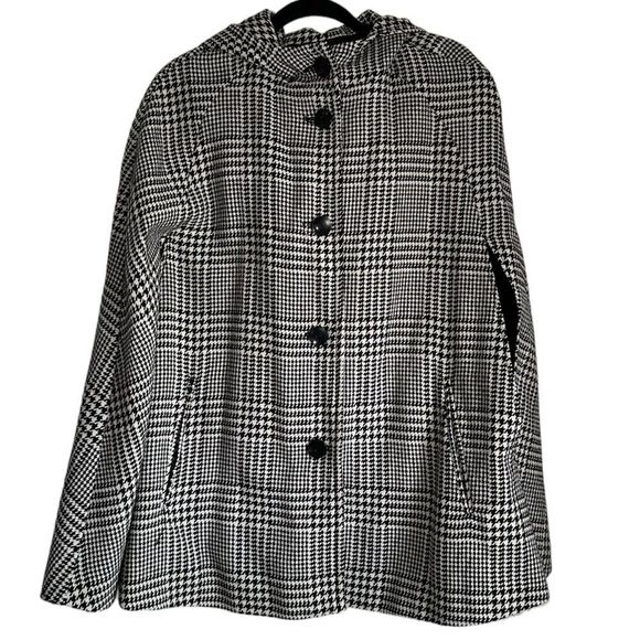 Talbots Jackets & Blazers - Women's Black and White Houndstooth Coat